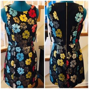 Maia Metallic Floral Fit & Flare Dress